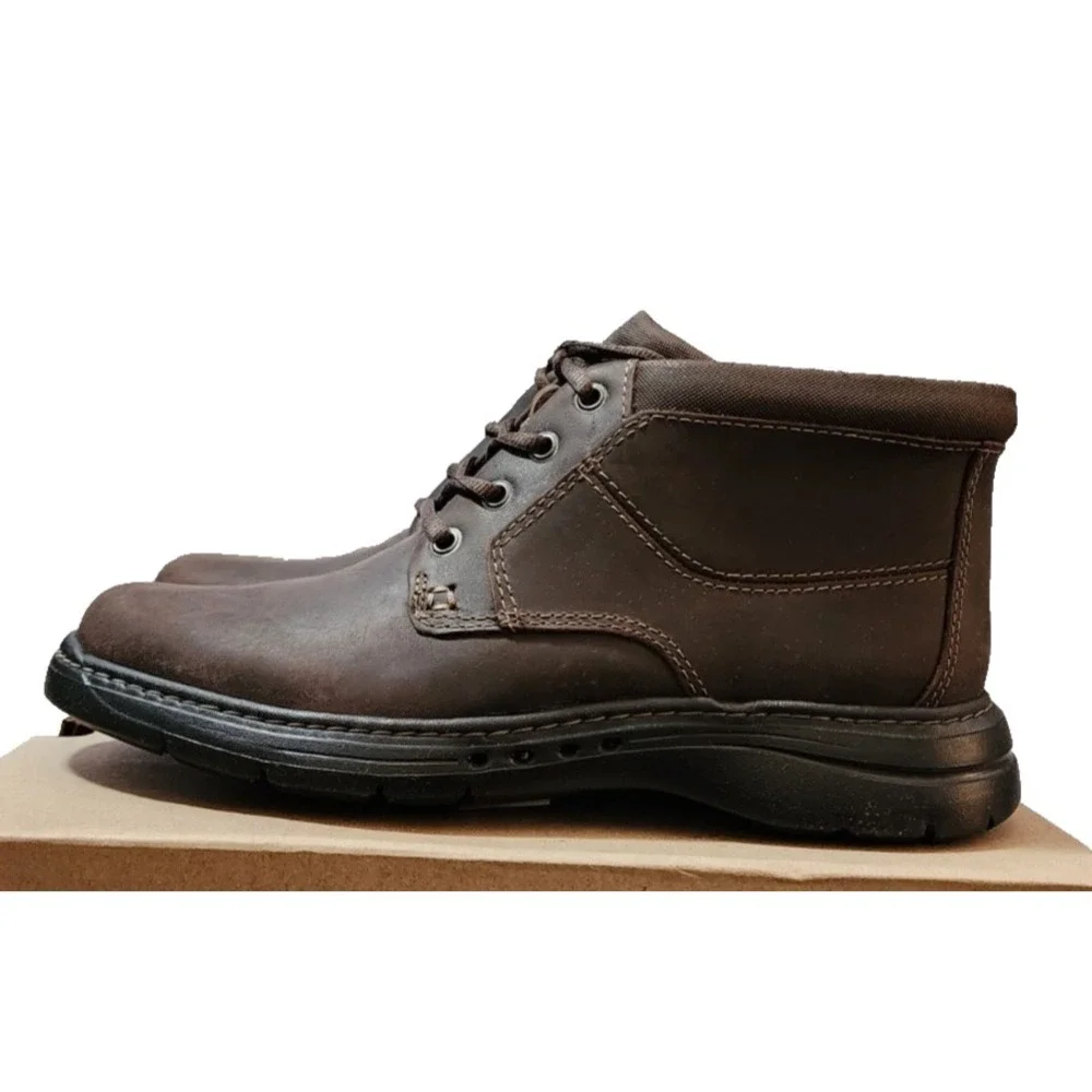Clarks® (Men's 9 M) Un Brawley™ Up Boot in Brown Oily Leather‎ - $160